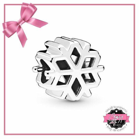 Polished Snowflake Charm - ONE (1) - Picture 1 of 13